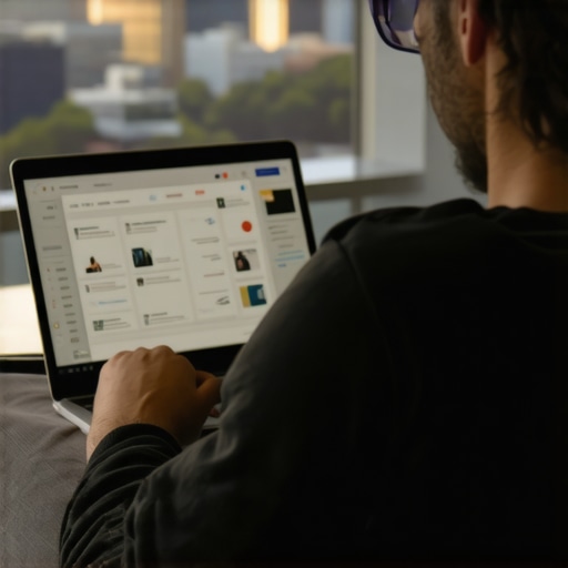 Deepening Local SEO Strategies in Greensboro Person working on local SEO optimization with Greensboro city view