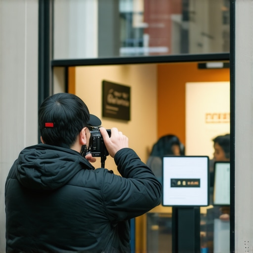 Photographer capturing images of a Greensboro business storefront to enhance Google Maps listing