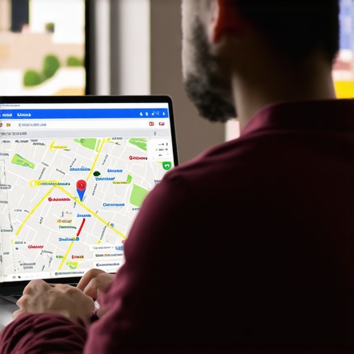 Business owner updating their Google Maps profile on a computer in Greensboro.