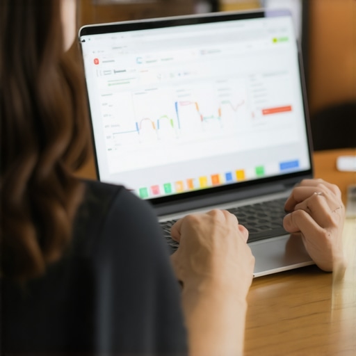 Person reviewing local SEO analytics on a laptop in Greensboro