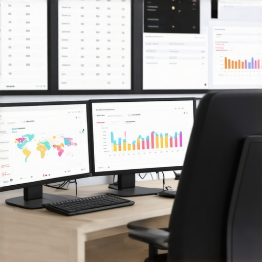 Effective SEO Workspace with Tools A professional setup demonstrating SEO software and analytics tools on computer screens.