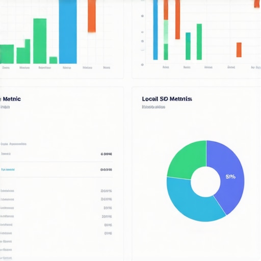 A computer screen displaying local SEO analytics and maps metrics