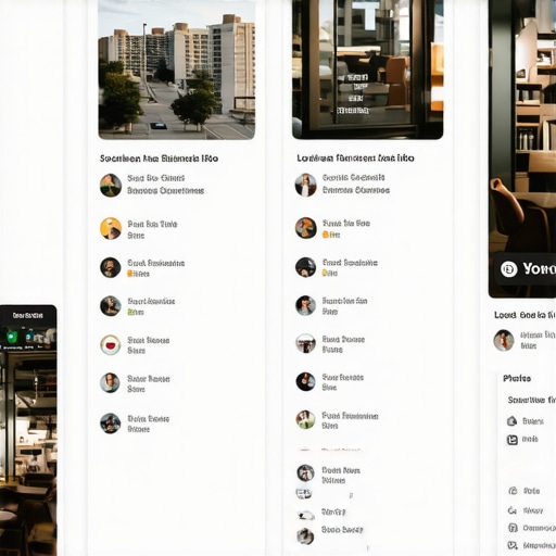 Google My Business dashboard with local business details, reviews, and photos