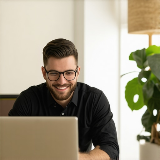 Business owner updating business information on laptop in Greensboro