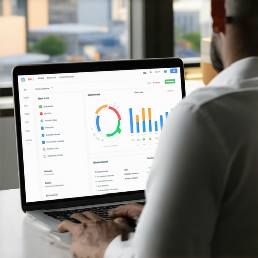 Optimizing Local SEO in Greensboro Person analyzing local SEO data on laptop with Greensboro cityscape