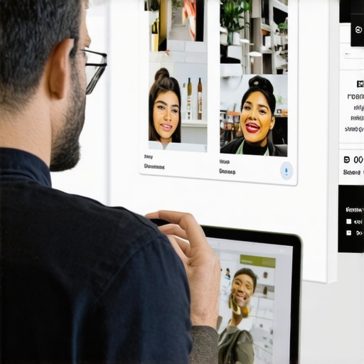 Shop owner uploading photos to Google My Business profile