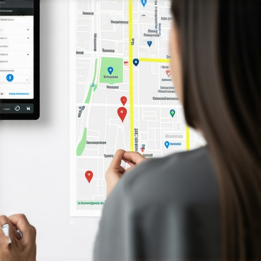 A person optimizing local business listings on a digital device in Greensboro.