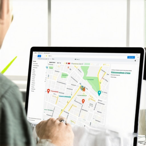Someone analyzing SEO data for Greensboro local maps on a laptop