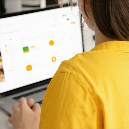 Business owner editing online business information on a laptop.