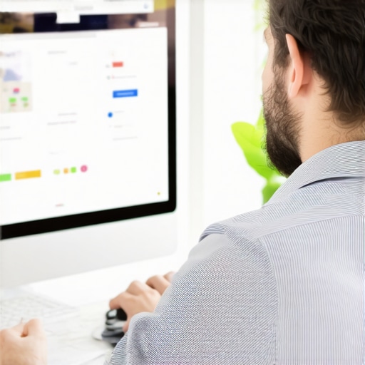 Person analyzing local SEO performance with Greensboro cityscape behind