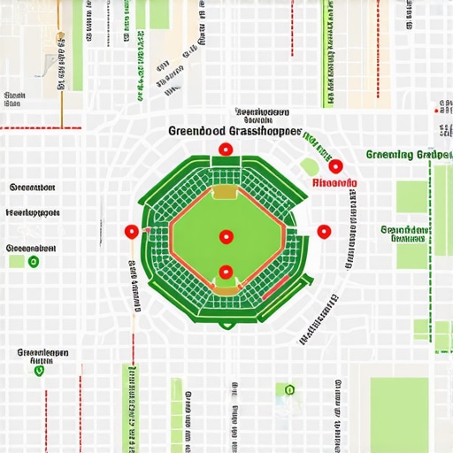 A local SEO rank tracking grid showing business visibility across various Greensboro neighborhoods.