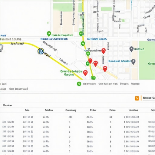 A map of Greensboro showing local SEO ranking positions across different neighborhoods.