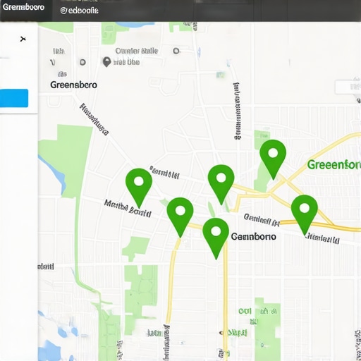 A digital dashboard showing successful local search rankings for a Greensboro business.